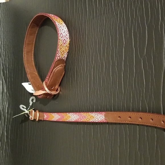Leather and fabric fashion collar